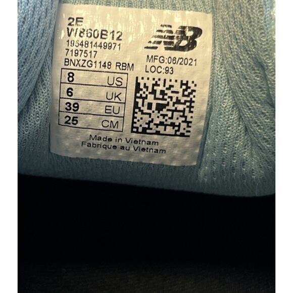 New Balance Fresh Foam X 860v12 Blue/Mango Women's Wide Running Shoes Size 8 EE - Picture 5 of 16